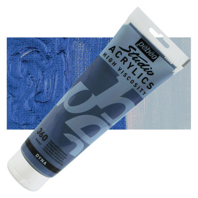 Pebeo High Viscosity Acrylics - Iridescent Blue/Black, 250 ml, Tube with Swatch