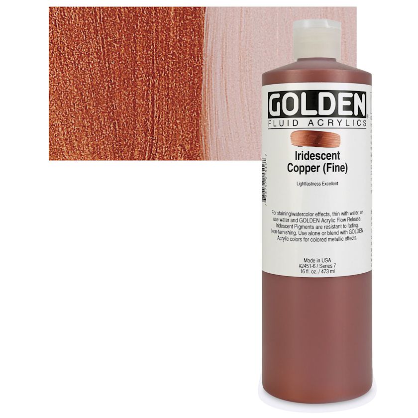 Golden Fluid Acrylics Iridescent Copper (Fine), 16 oz bottle BLICK