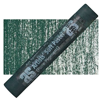 Open in modal - Art Spectrum Artists' Soft Pastel - Phthalo Green 570D pastel and swatch