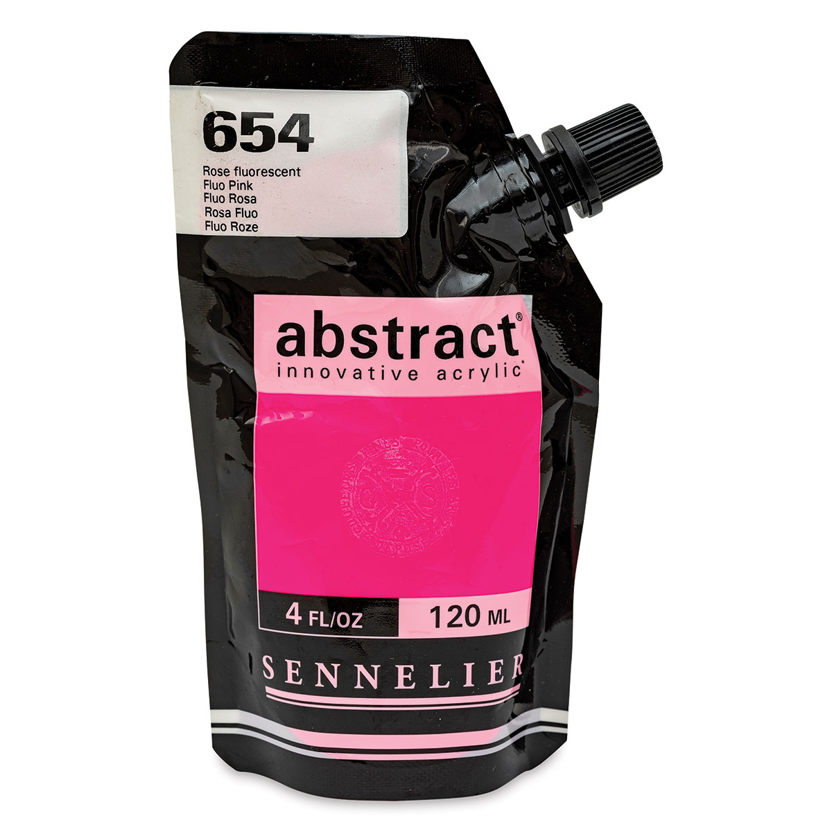 サンククルール654 Sennelier Abstract Acrylic - Fluorsecent Pink, 120 ml pouch