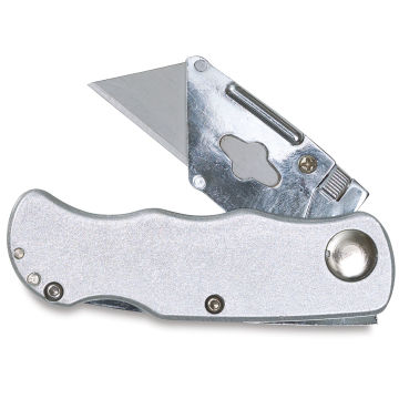 Excel Blades Folding Utility Knife - Side view partially open