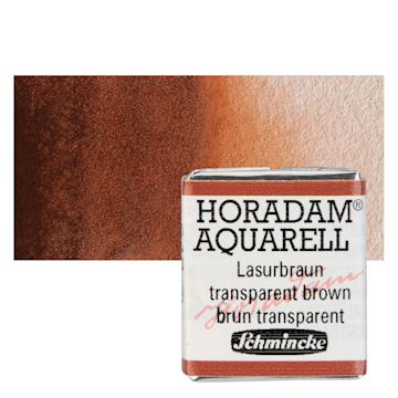 Open in modal - Schmincke Horadam Aquarell Watercolor - Transparent Brown, Half Pan and swatch