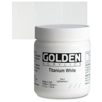 Golden Heavy Body Artist Acrylics - Titanium White, 4 oz Jar