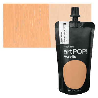artPOP! Heavy Body Acrylic Paint - Rosy Beige, 120 ml Pouch with swatch