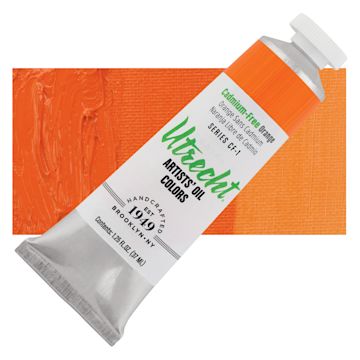 Open in modal - Utrecht Artists' Oil Paint - Cadmium-Free Orange, 37 ml and swatch