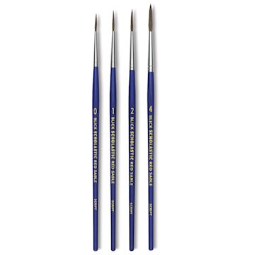 Open in modal - Blick Scholastic Red Sable Brush Set - Script, Set of 4
