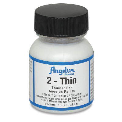 Angelus 2-Thin Leather Paint Thinner - Front of 1 oz bottle shown
