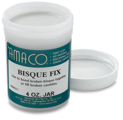 Amaco Bisque Fix - Front of 4 oz Jar with Cap removed showing contents