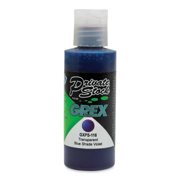 Grex Private Stock Airbrush Color - Transparent Blue (Violet Shade), 2 oz