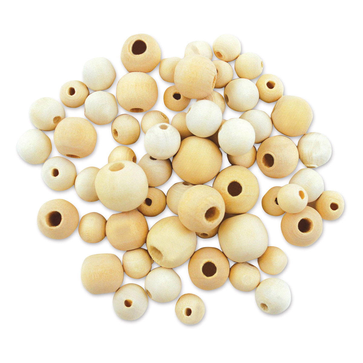 Krafty Kids Wood Beads - Round, Unfinished, Package of 60 | BLICK Art ...