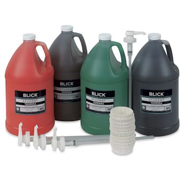 Open in modal - Blick Original Formula Student Tempera Paints - Pump Kit, Set of 4, Secondary Colors, Gallon