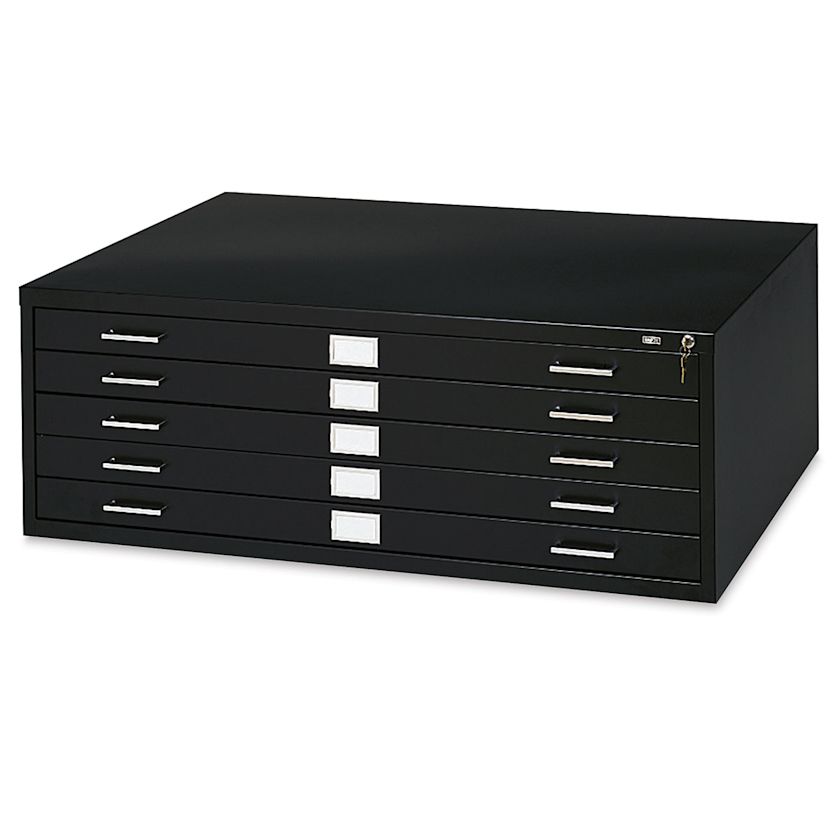 Safco 5-Drawer Steel File - Black, Flat File Unit, Large | BLICK Art ...