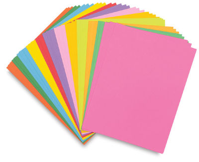 Hygloss Bright Sheets - 12 colors in assortment shown in fan