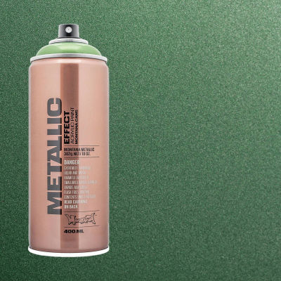 Montana Metallic Effect Spray Paint - Avocado Green, Spray Can with Swatch