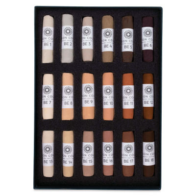 Unison Handmade Pastels - Brown Earth Colors 1-18, Set of 18, Full Stick (set contents)