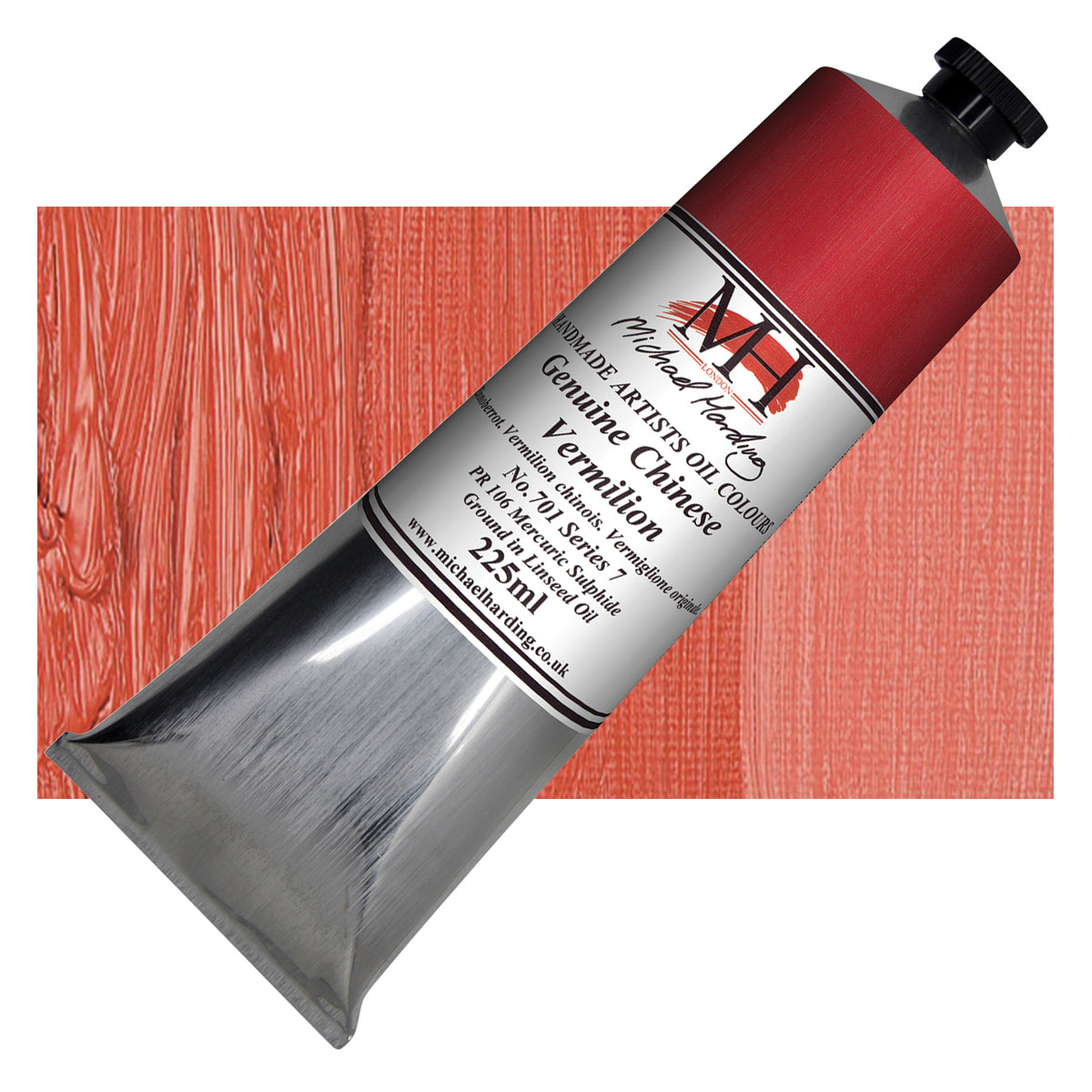 Michael Harding Artists Oil Color - Genuine Chinese Vermilion, 250 ml tube  | BLICK Art Materials