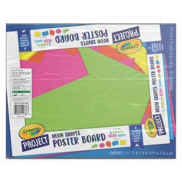 Crayola Project Poster Board Shapes - Neon, 11" x 14", Pkg of 5 (In package)