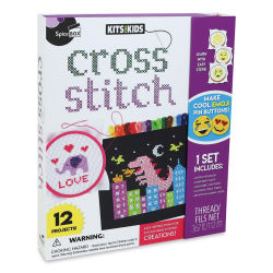 SpiceBox Kits for Kids Cross Stitch Kit (Front of packaging, Angled)