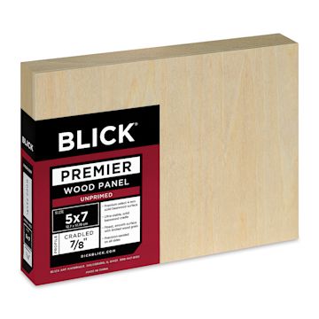 Open in modal - Blick Premier Wood Panel - 5'' x 7'', 7/8'' Traditional Profile, Cradled (side view)