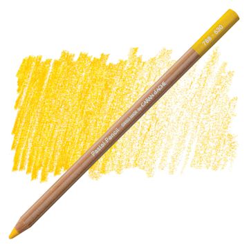 Open in modal - Caran d'Ache Pastel Pencil - Gold Cadmium Yellow pencil and swatch