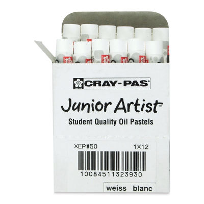 Sakura Cray-Pas Junior Artist Oil Pastel - White, Box of 12