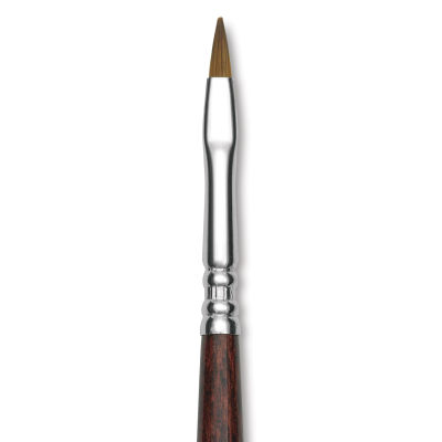 Escoda Prado Tame Synthetic Brush - Bright, Short Handle, Size 2 (Close-up of brush)