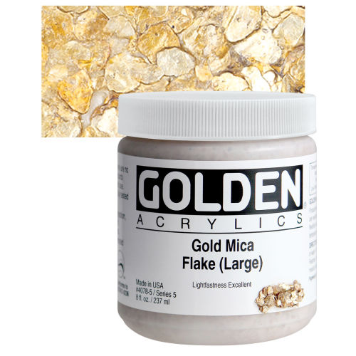 Golden Heavy Body Acrylic 8oz Jar - Gold Mica Flake Small