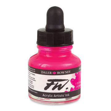 Daler-Rowney FW Acrylic Water-Resistant Artists Ink - 1 oz, Fluorescent Pink