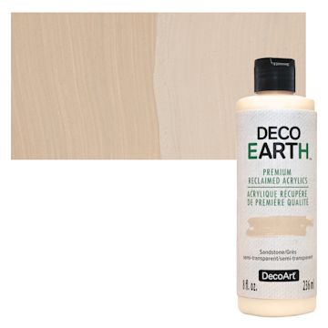 Open in modal - DecoArt DecoEarth Premium Reclaimed Acrylic Paint - Sandstone, 8 oz bottle with swatch