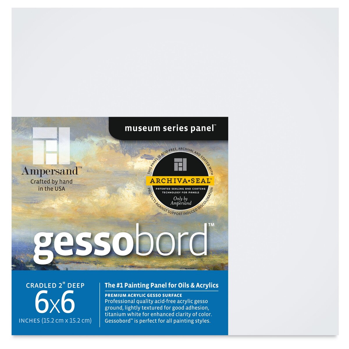 Ampersand Gessobord - 8 x 16, 2 Cradled