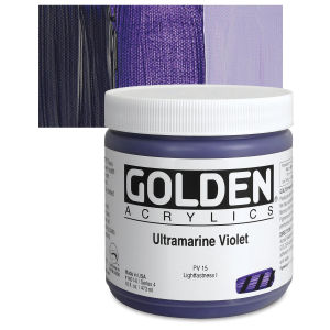 Golden Heavy Body Artist Acrylics - Ultramarine Violet, 16 oz Jar