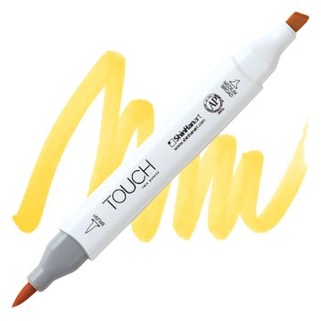 Open in modal - ShinHan Touch Twin Brush Marker - Yellow Y34 marker and swatch