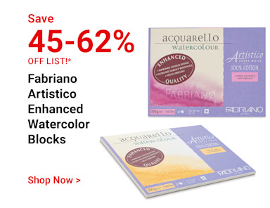 Save 45-62% off list! Fabriano Artistico Enhanced Watercolor Blocks. Shop now.
