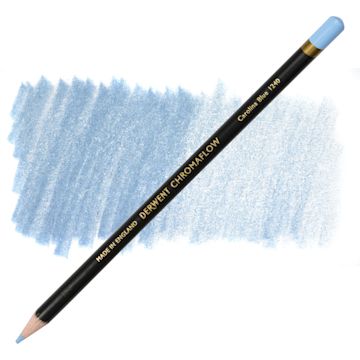 Open in modal - Derwent Chromaflow Colored Pencil - Carolina Blue, swatch and pencil