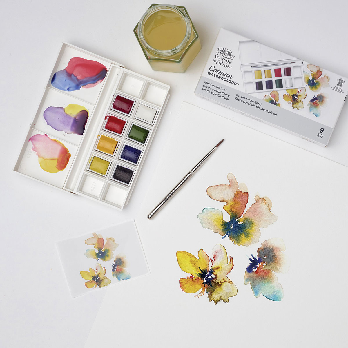 Winsor & Newton Cotman Watercolor- Studio Set, Set of 24, Assorted Colors,  Full Pans