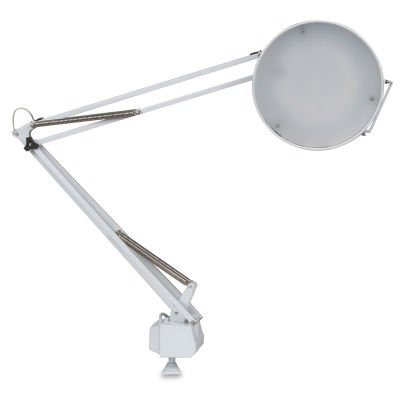Studio Designs LED Combo Lamp - Side view of White Lamp featuring shade and handle
