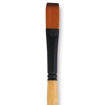 Open in modal - Dynasty Black Gold Brush - Flat, Long Handle, Size 8 close up