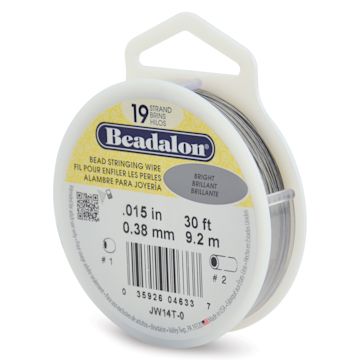 Open in modal - Beadalon 19 Strand Bead Stringing Wire - Bright, 0.015" x 30 ft.