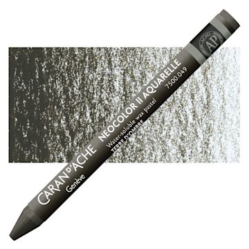 Open in modal - Caran d'Ache Neocolor II Aquarelle Artists' Pastel - Raw Umber pastel and swatch