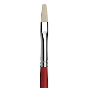Open in modal - Da Vinci Maestro 2 Hog Bristle Brush - Flat, Long Handle, Size 4 close up
