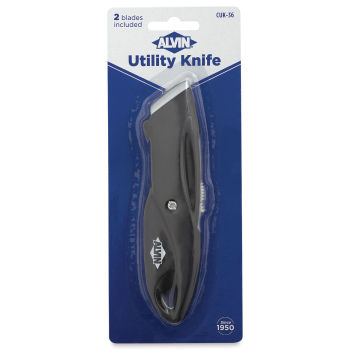 Alvin Premium Utility Knife - Front of blister package showing knife