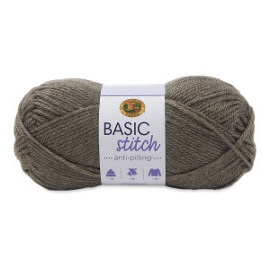 Lion Brand Basic Stitch Anti-Pilling Yarn - Taupe Heather, 185 yds