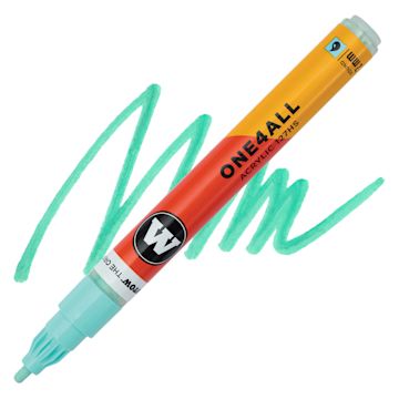 Open in modal - Molotow One4All Acrylic Marker - 2 mm Tip, Riviera Light, Bullet Tip, swatch and marker