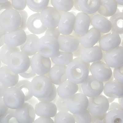 John Bead Czech Seed Beads - Chalk White, Opaque, 32/0, 19 g