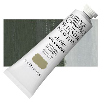 Open in modal - Winsor & Newton Artists' Oil Color - Davy's Gray, 37 ml tube and swatch