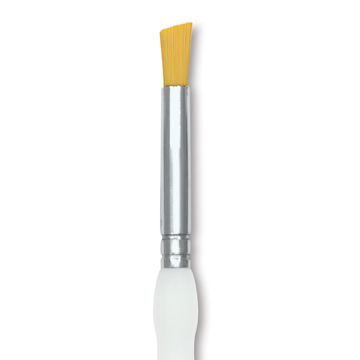 Open in modal - Royal & Langnickel Soft Grip Golden Taklon Brush - Deerfoot, Short Handle, Size 1/4", close-up
