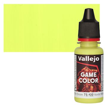 Open in modal - Vallejo Game Color Acrylic Paint - Bile Green - Bottle and Swatch