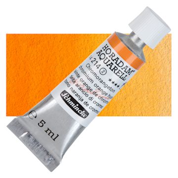 Open in modal - Schmincke Horadam Aquarell Artist Watercolor - Chromium Orange Hue, 5 ml tube and swatch