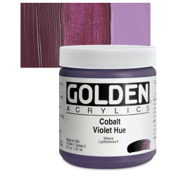 Golden Heavy Body Artist Acrylics - Cobalt Violet Historic Hue, 8 oz Jar