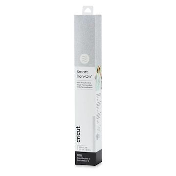 Open in modal - Cricut Smart Iron-On Heat Transfer Vinyl - Silver Glitter, 13" x 3 ft, Roll